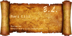 Bari Lili névjegykártya